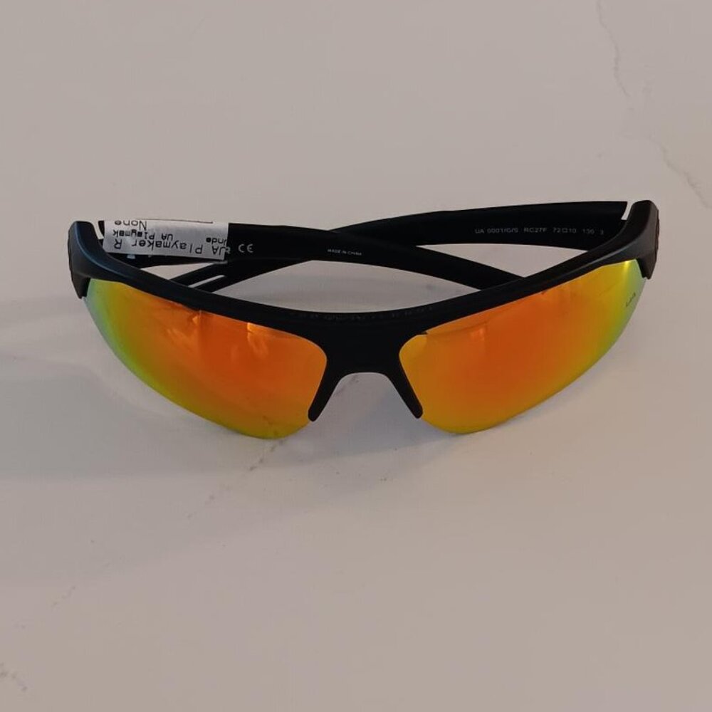 UNDER ARMOUR Sunglasses PLAYMAKER Black Frame Orange Mirror Lens NEW - Picture 10 of 11